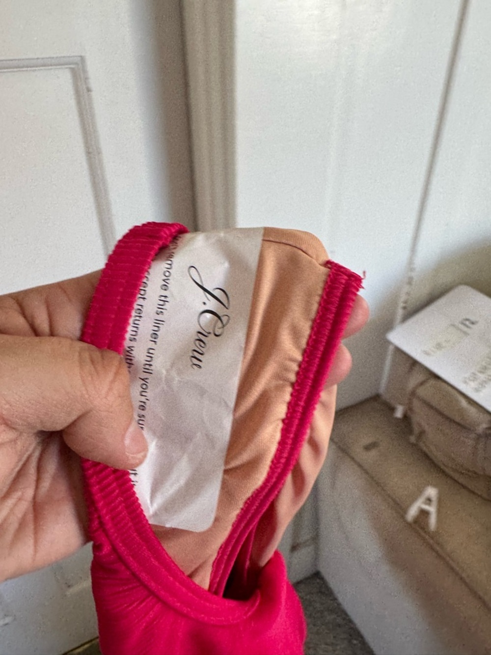 NWT J.Crew bright pink Ribbed one-strap one-piece swimsuit size 22 - Picture 6 of 6